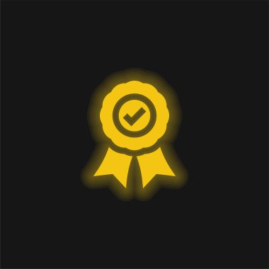 Onaylanan sarı parlak neon simgesi