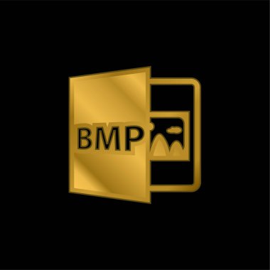 BMP Açık Dosya Biçimi altın kaplama metalik simge veya logo vektörü