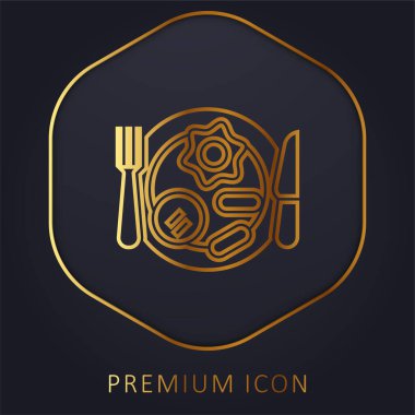 Breakfast golden line premium logo or icon clipart