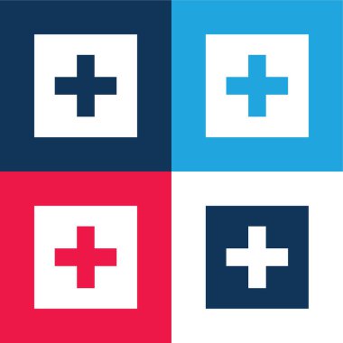 Addthis blue ve red four color minimal simge seti