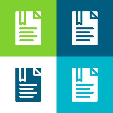 Yer imi Düz 4 renk minimal simgesi seti