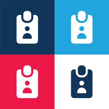 Rozet mavi ve kırmızı dört renk minimal simge kümesi