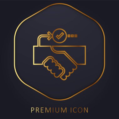 Altın çizgi prim logosu veya simgesi varsayımı