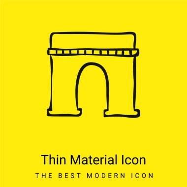 Arch Monumental Outlined Hand Drawn Construction minimal bright yellow material icon clipart