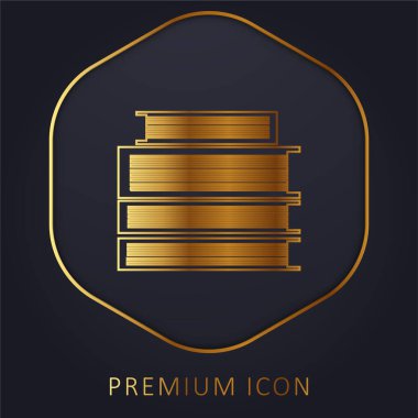 Books Stack golden line premium logo or icon clipart