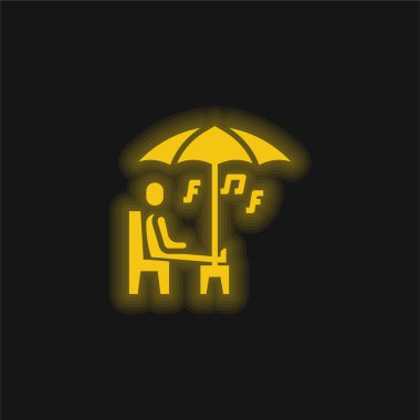 Sarı benç parlayan neon simgesi