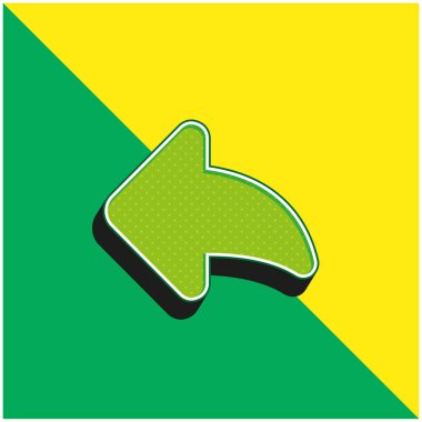 Back Arrow Green and yellow modern 3d vector icon logo clipart