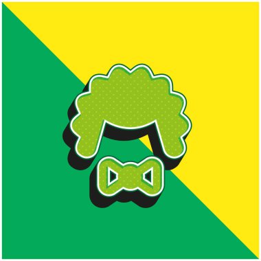 Bowtie Green ve sarı modern 3d vektör simgesi logosu