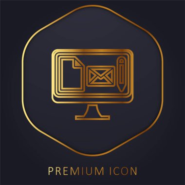 Marka altın çizgisi prim logosu veya simgesi