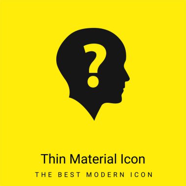 Bald Head With Question Mark minimal bright yellow material icon clipart