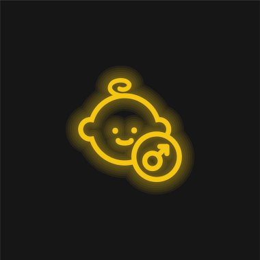 Bebek Yüzlü Sarı Parlak Neon simgesi