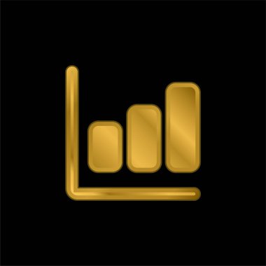 Çubuk Grafik altın kaplama metalik simge veya logo vektörü