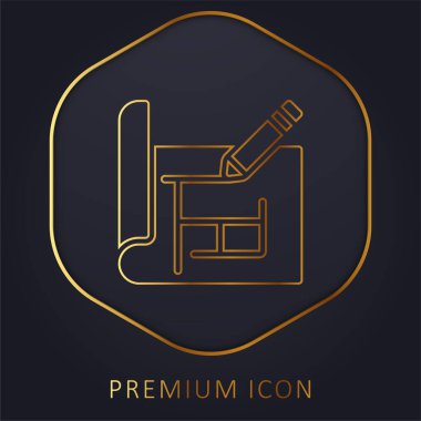Mimari altın çizgi prim logosu veya simgesi