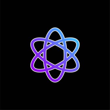 Atom Shape. Science blue gradient vector icon clipart
