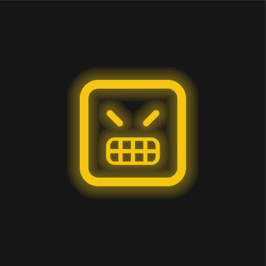 Kızgın Duygu Meydanı Surat Sarı Parlak Neon simgesi