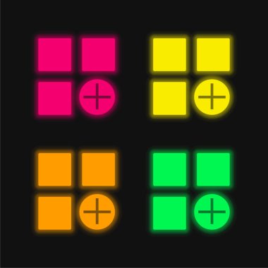 Parlayan dört neon vektör simgesi ekle