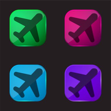 Hava Postası dört renkli cam düğme simgesi