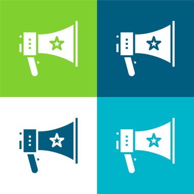 Annouce Düz 4 renk en küçük simge kümesi