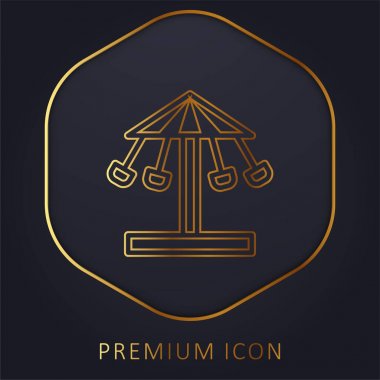 Amusement Park golden line premium logo or icon clipart