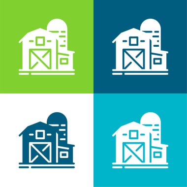 Ahır Düz 4 renk en küçük simge kümesi