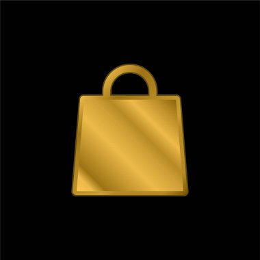 Altın kaplama metalik simge veya logo vektörü