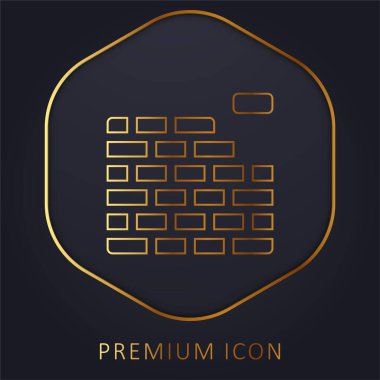 Brickwall altın çizgisi prim logosu veya simgesi
