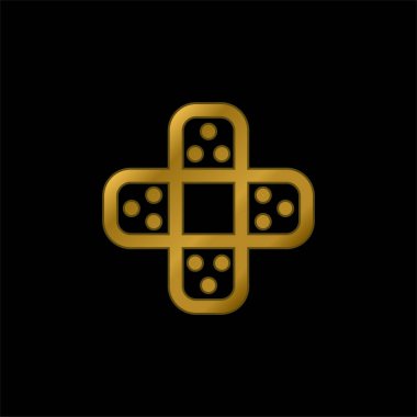 Bandaj altın kaplama metalik simge veya logo vektörü