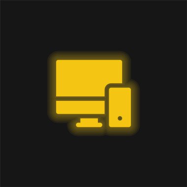 Uyarlanabilir sarı parlak neon simgesi