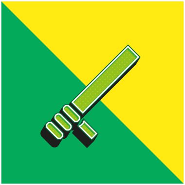 Baton Yeşil ve Sarı modern 3D vektör simgesi logosu