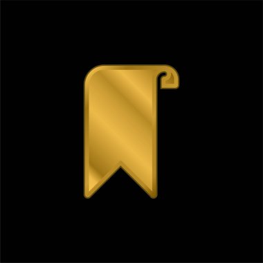 Yer imi altın kaplamalı metalik simge veya logo vektörü