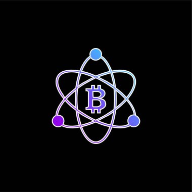 Bitcoin in Science Symbol mavi gradyan vektör simgesi