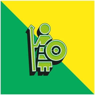 Athena Green and yellow modern 3d vector icon logo clipart