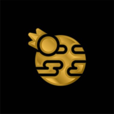Armageddon altın kaplama metalik simge veya logo vektörü