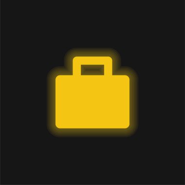 Evrak çantası sarı parlak neon simgesi