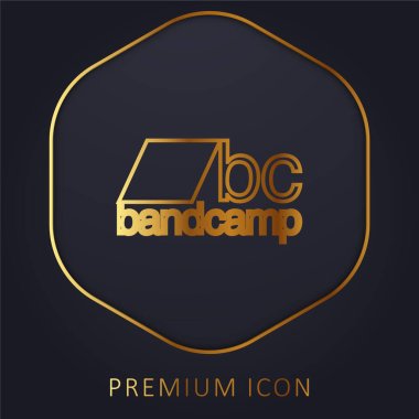 BC Bandcamp Logo golden line premium logo or icon clipart