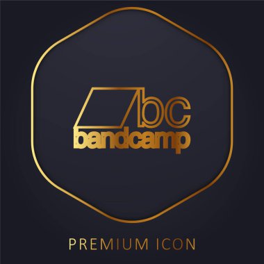 BC Bandcamp Logo golden line premium logo or icon clipart