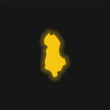 Albania yellow glowing neon icon clipart