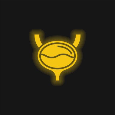 Bladder yellow glowing neon icon clipart