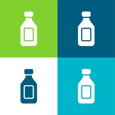 Şişe Düz 4 renk en küçük simge kümesi