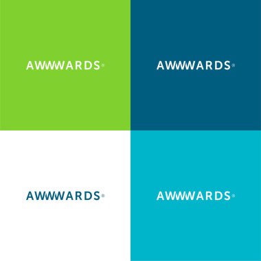 Awwwards Website Logo Flat four color minimal icon set clipart