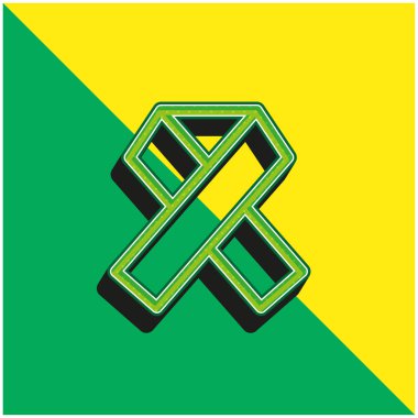 Yeşil ve sarı modern 3d vektör simgesi logosuna yardım eder