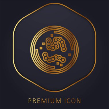 Bakteri altın çizgi premium logosu veya simgesi