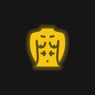 Göğüs sarısı parlak neon simgesi