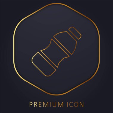 Şişe altın çizgisi prim logosu veya simgesi