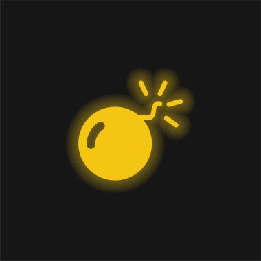 Bomba sarısı parlak neon simgesi