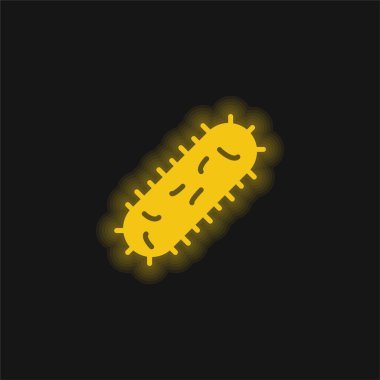 Bakteri sarı parlak neon simgesi