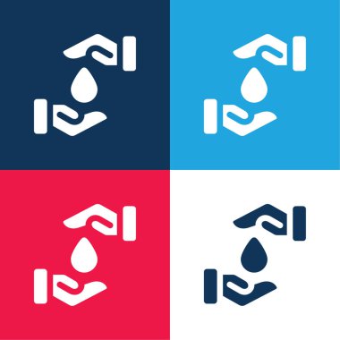 Kan Düşürme Mavi ve kırmızı En düşük simge seti