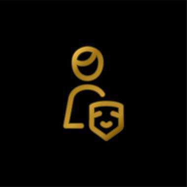 Aktör altın kaplama metalik simge veya logo vektörü
