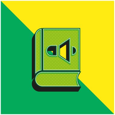 Audiobook Yeşil ve Sarı 3D vektör simgesi logosu