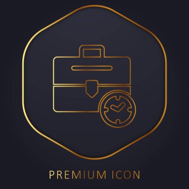 Evrak çantası altın çizgi prim logosu veya simgesi